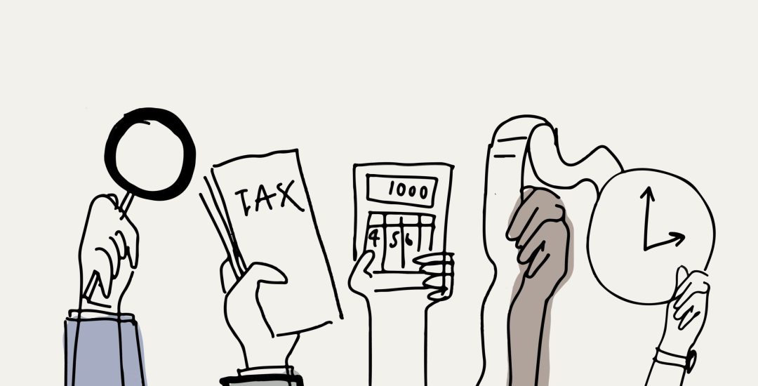 Tax audit doodle vector debt concept