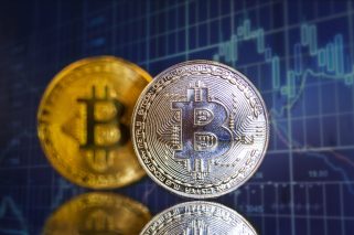 Golden Bitcoin Cryptocurrency. New Virtual money concept.