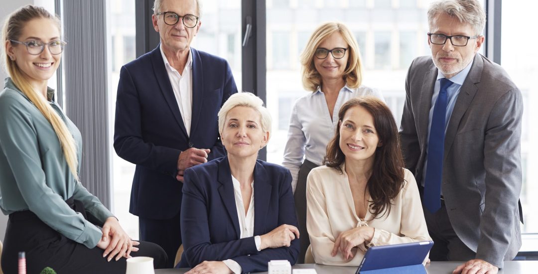Team of architects during business meeting