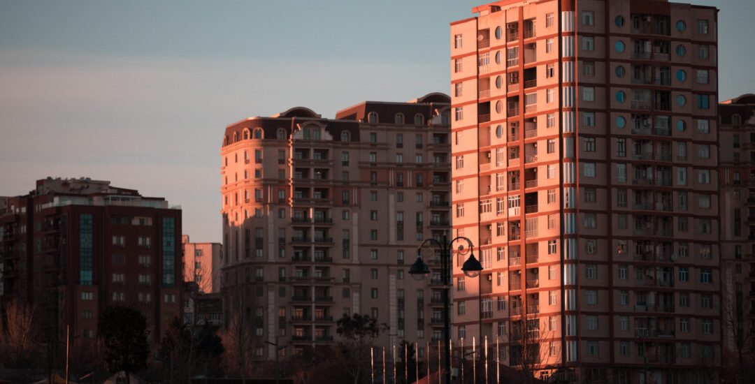 Modern high buildings with multiple apartments. High quality photo