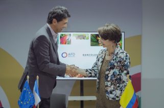 Javier Díaz Fajardo, presidente de Bancóldex y Marie-Hélène Loison, directora adjunta de la AFD