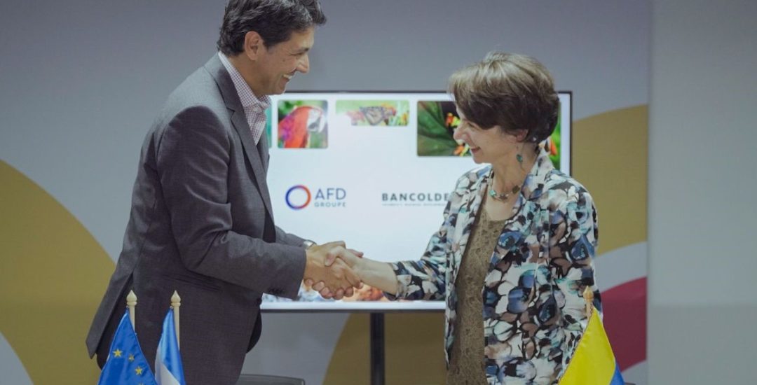 Javier Díaz Fajardo, presidente de Bancóldex y Marie-Hélène Loison, directora adjunta de la AFD