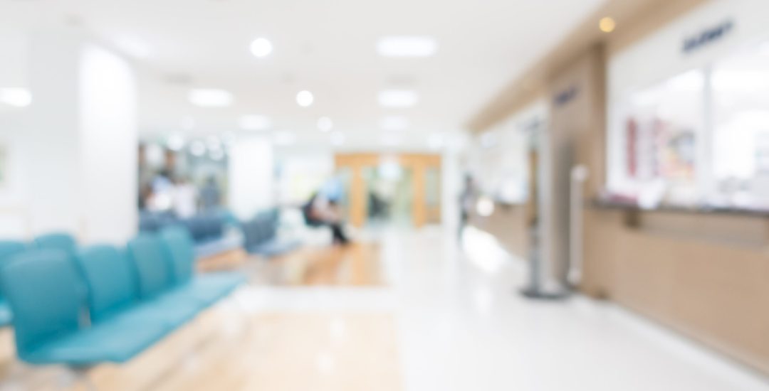 Abstract blur hospital and clinic interior for background