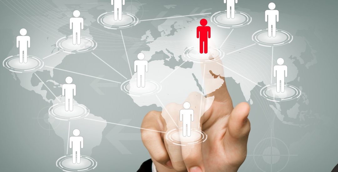 Hand pick red man of Social Network