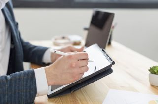 close-up-individual-working-office