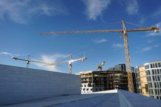 Cranes in a construction site