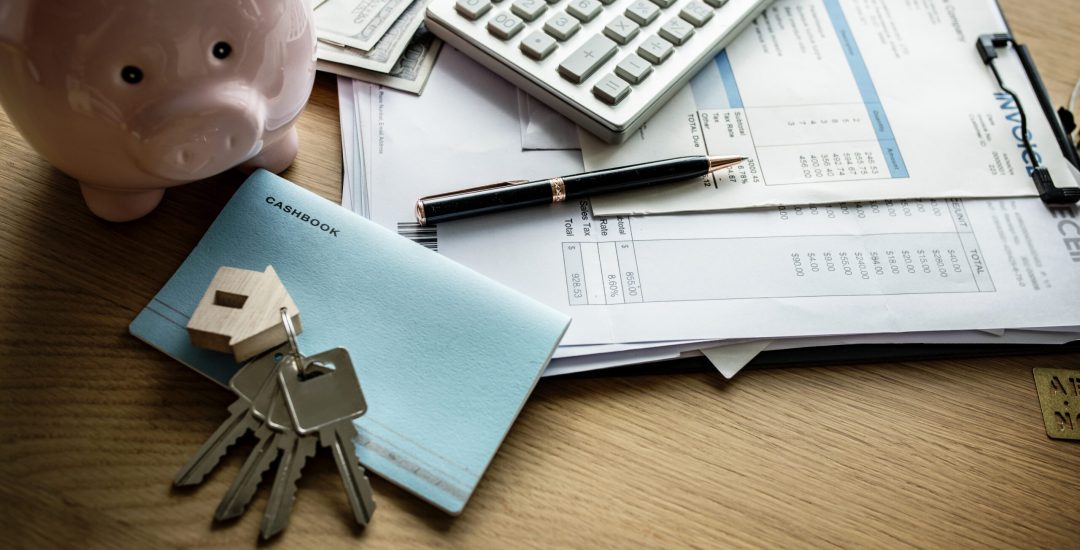Flat lay of real estate concept