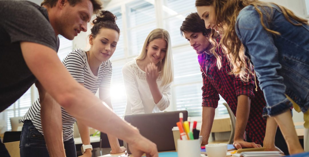 Graphic designers in a meeting at the office