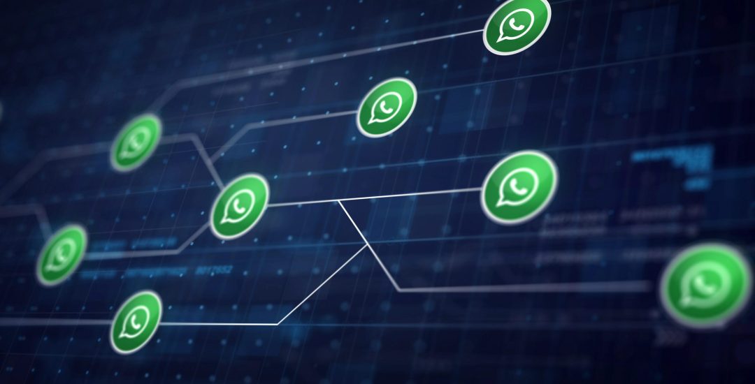 Whatsapp Icon Line Connection of Circuit Board
